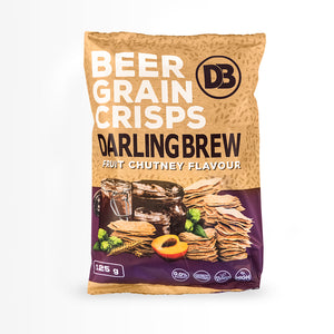 Beer Grain Crisps: Fruit Chutney - 20 x 125g - Darling Brew