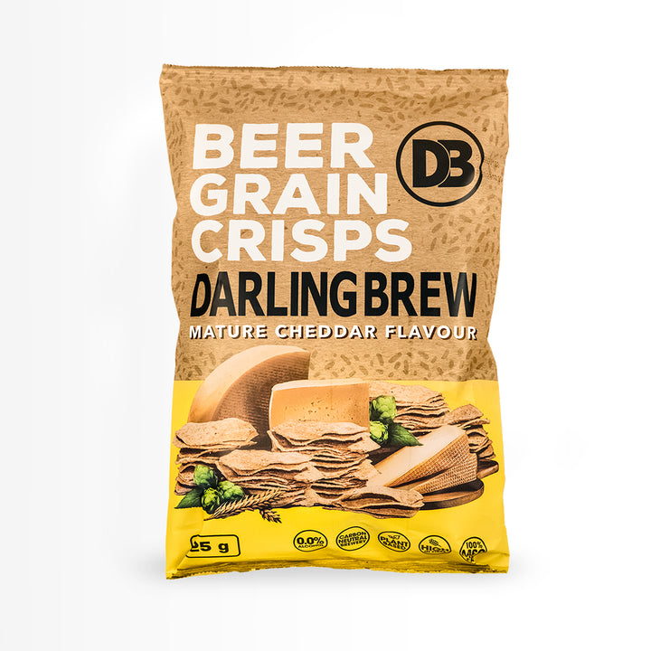 Beer Grain Crisps: Mature Cheddar - 20 x 125g - Darling Brew