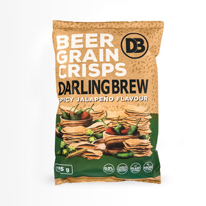 Beer Grain Crisps: Spicy Jalapeño - 20 x 125g - Darling Brew